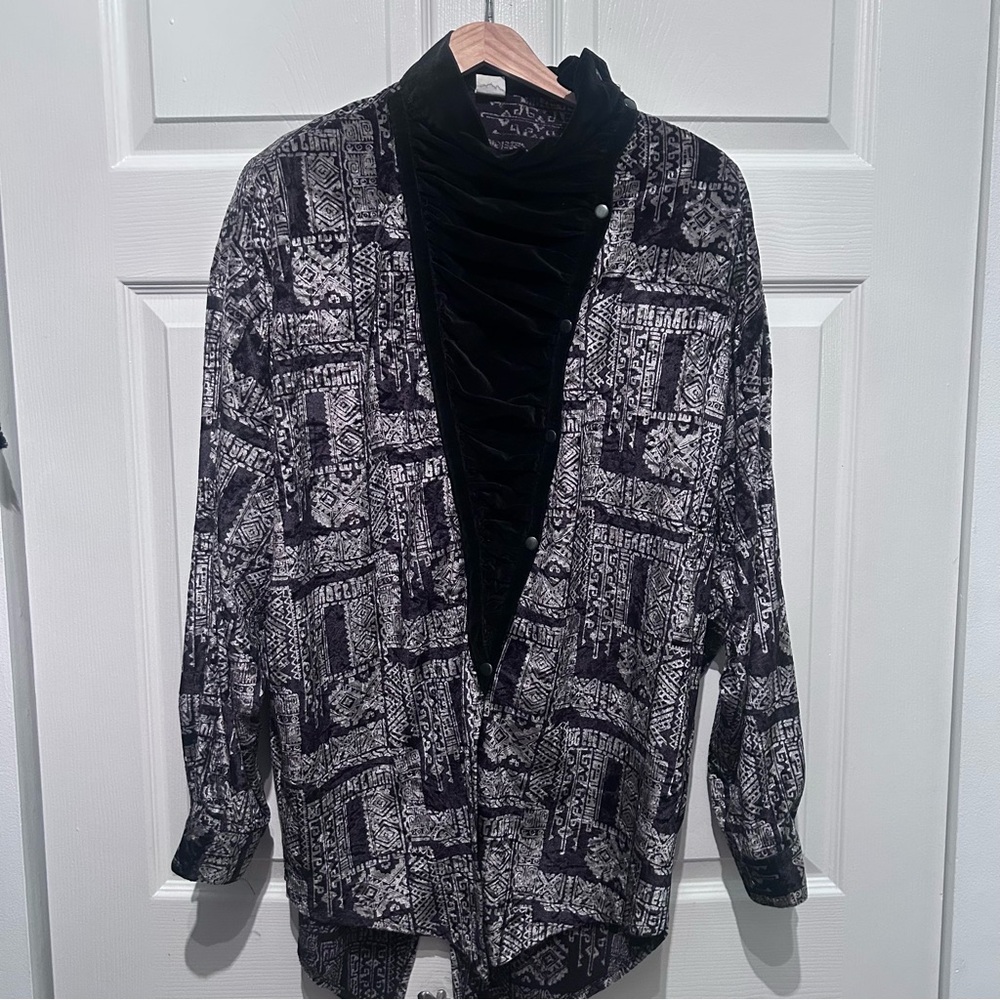 Comme des garçons dansens homme black velvet print top
